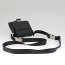 PRADA Shoulder Pouch Nylon Black Silver Auth ar12772-7