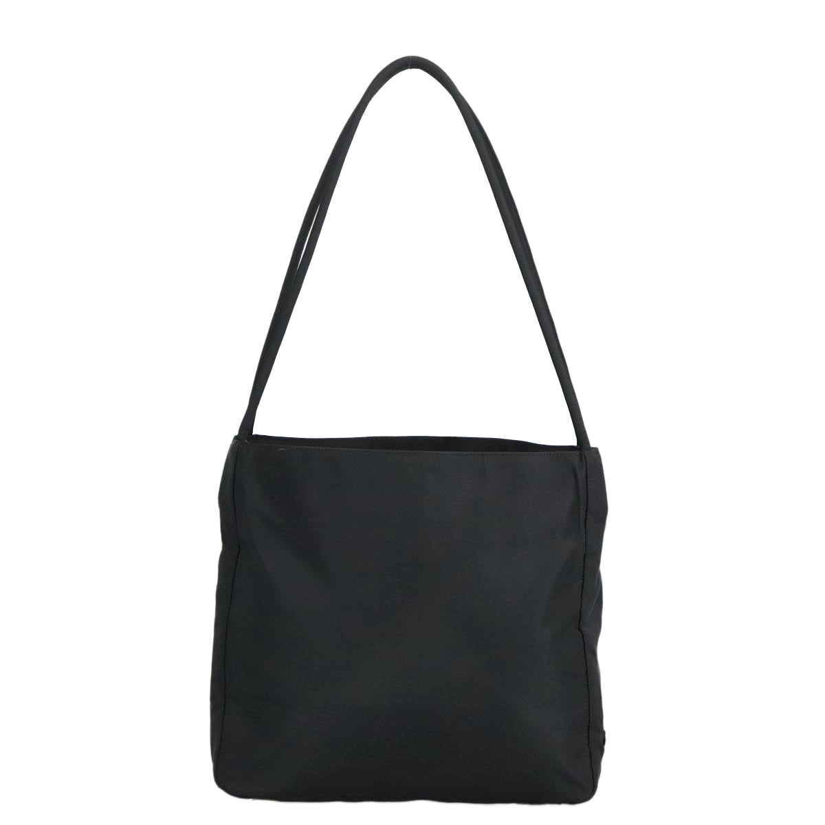 PRADA Tote Bag Nylon Black Silver Auth ar12773