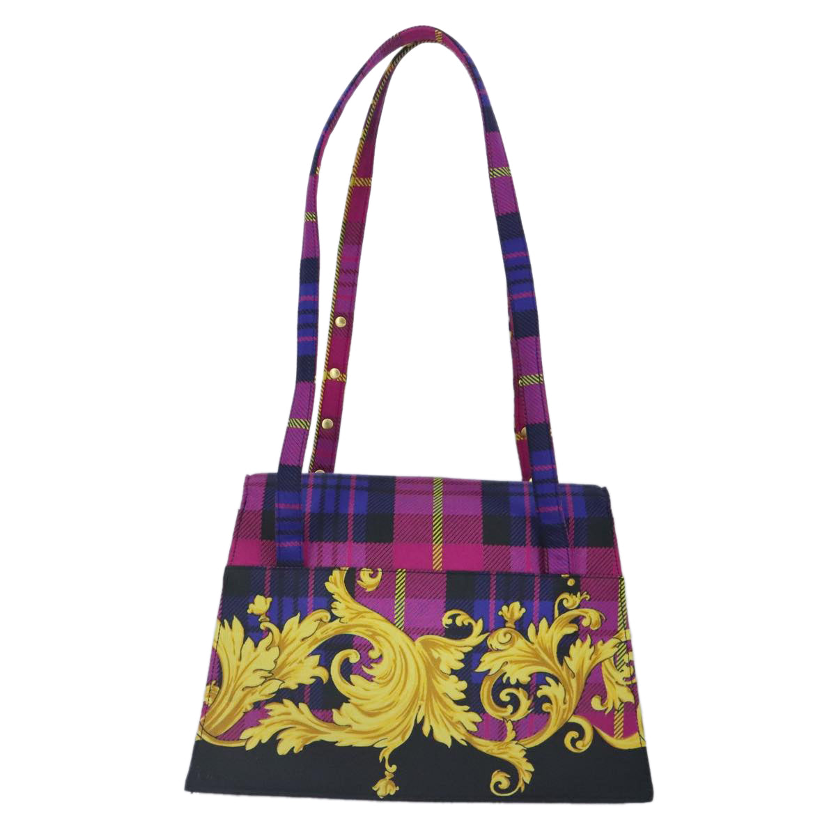 Gianni Versace Shoulder Bag Canvas Purple Yellow Auth ar12775 - 0