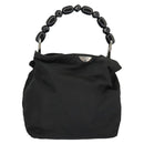 Christian Dior Hand Bag Nylon Black Silver Auth ar12776-1