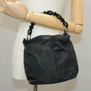 Christian Dior Hand Bag Nylon Black Silver Auth ar12776-22