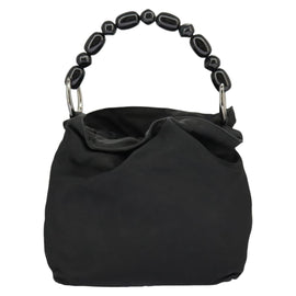 Christian Dior Hand Bag Nylon Black Silver Auth ar12776 - 0