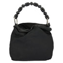 Christian Dior Hand Bag Nylon Black Silver Auth ar12776-2