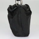 Christian Dior Hand Bag Nylon Black Silver Auth ar12776-3
