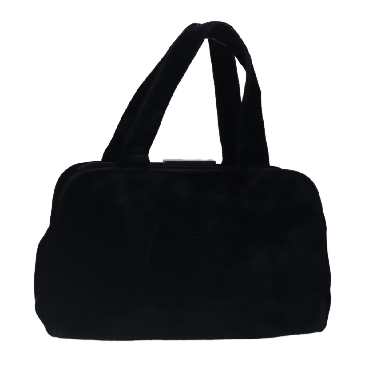 PRADA Hand Bag Velor Black Auth ar12786