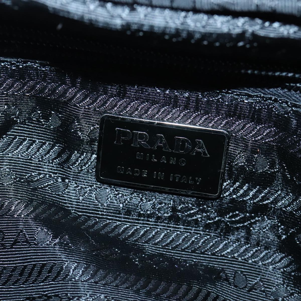 PRADA Hand Bag Velor Black Auth ar12786