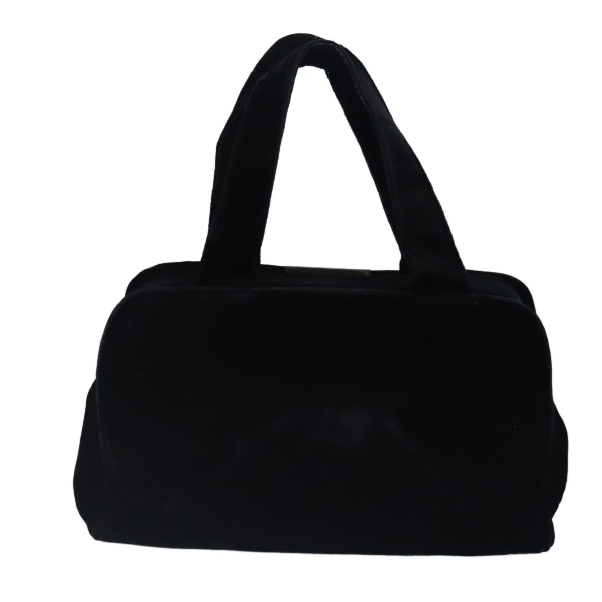 PRADA Hand Bag Velor Black Auth ar12786