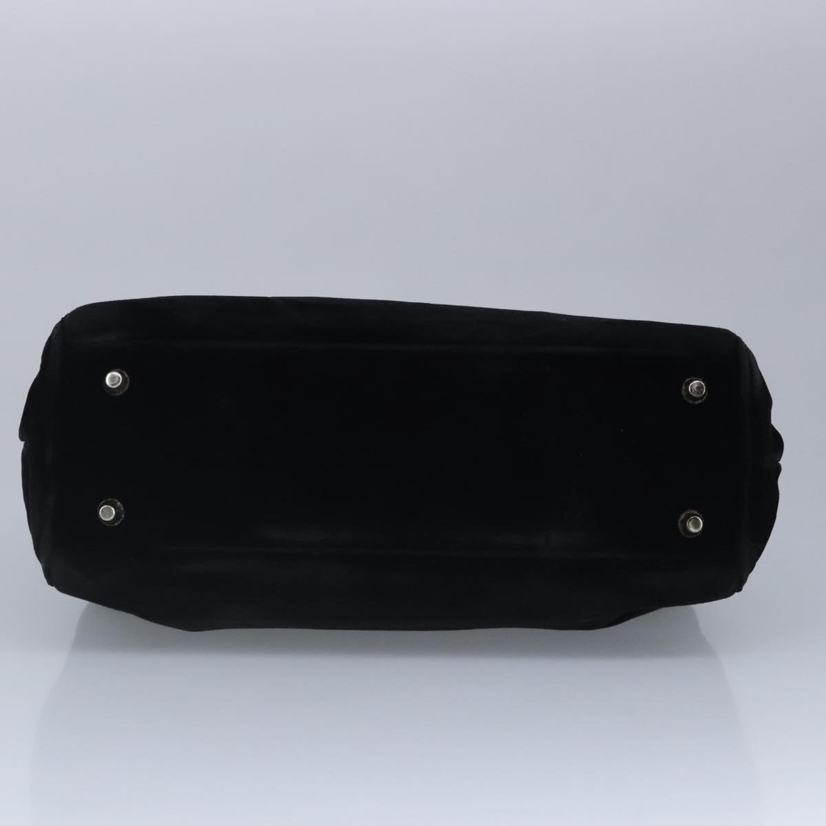 PRADA Hand Bag Velor Black Auth ar12786