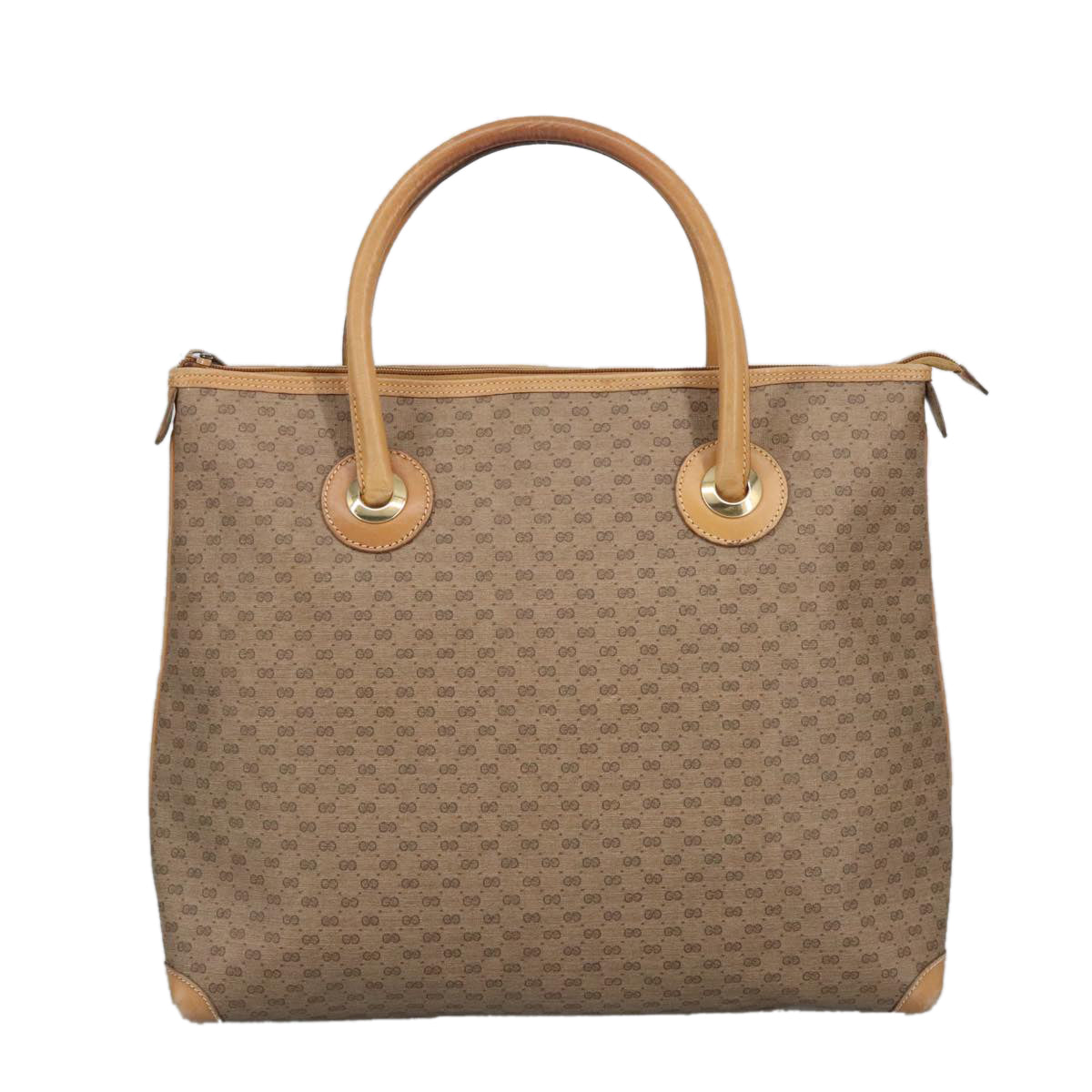 GUCCI Micro GG Supreme Tote Bag Brown Gold Auth ar12793 - 0