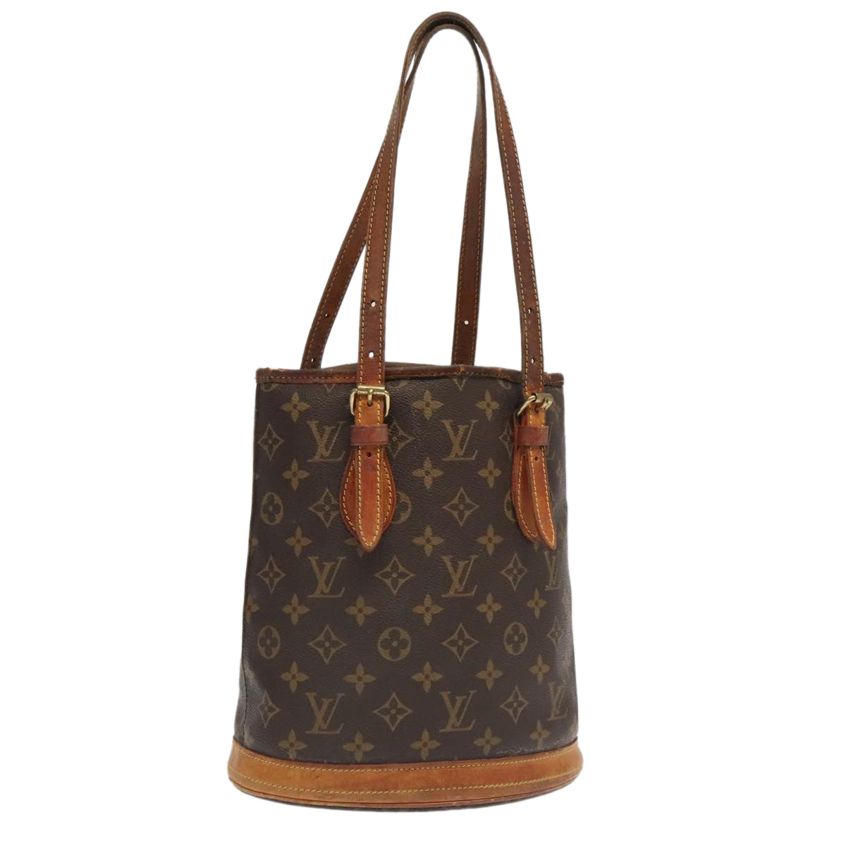 LOUIS VUITTON Monogram Bucket PM Shoulder Bag M42238 LV Auth ar12801