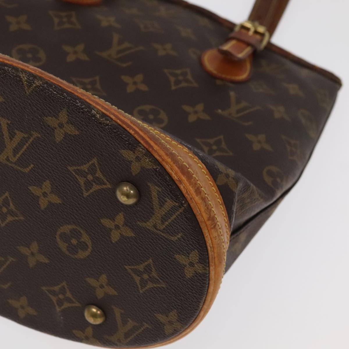 LOUIS VUITTON Monogram Bucket PM Shoulder Bag M42238 LV Auth ar12801