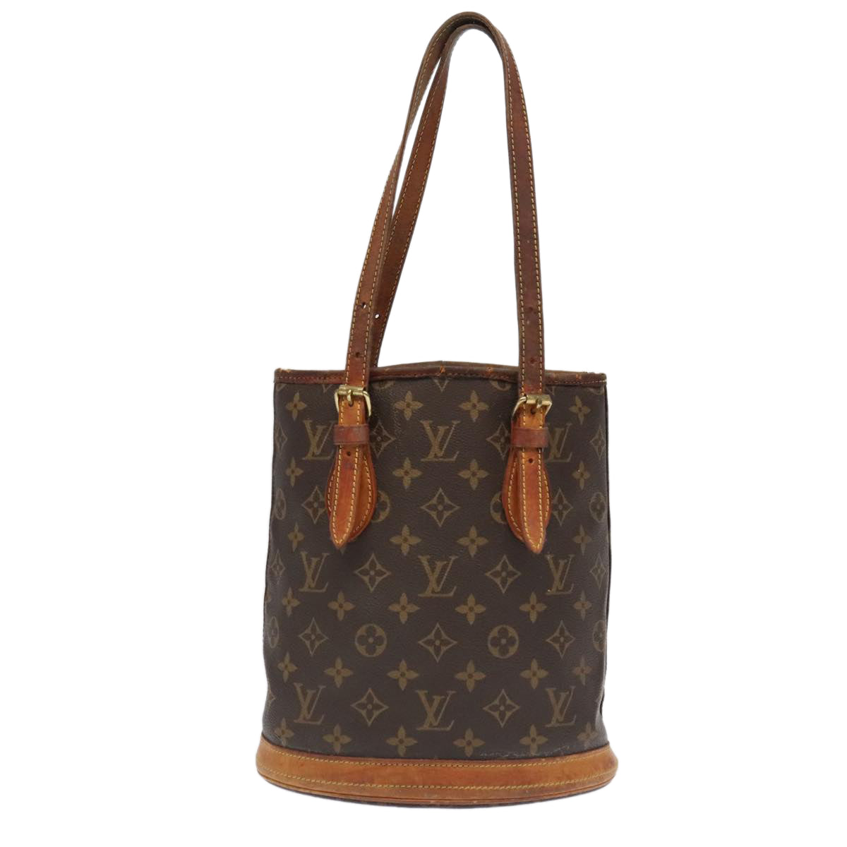 LOUIS VUITTON Monogram Bucket PM Shoulder Bag M42238 LV Auth ar12801