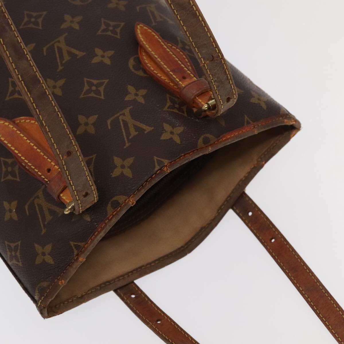 LOUIS VUITTON Monogram Bucket PM Shoulder Bag M42238 LV Auth ar12801