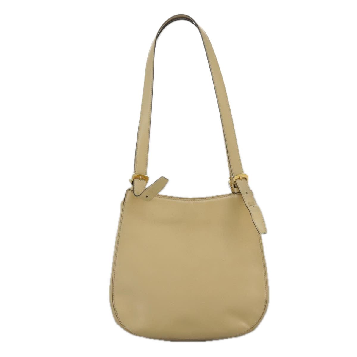 CELINE Shoulder Bag Leather Beige Auth ar12810 - 0