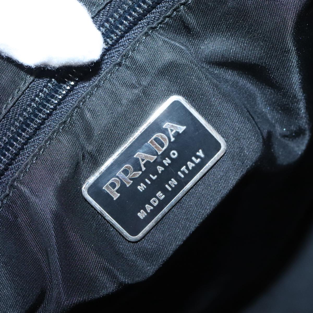 PRADA Tote Bag Nylon Plastic Black Clear Auth ar12813