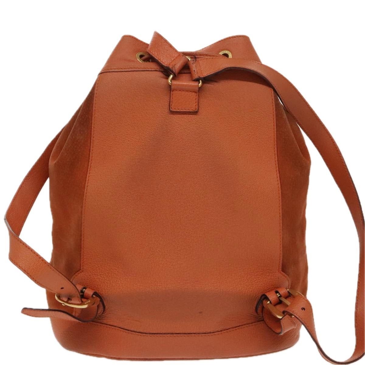 GUCCI Bamboo Backpack Suede Leather Orange Auth ar12817 - 0