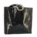 CELINE Shoulder Bag Enamel Black Auth ar12829-1