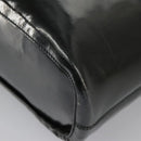 CELINE Shoulder Bag Enamel Black Auth ar12829-16