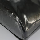 CELINE Shoulder Bag Enamel Black Auth ar12829-18