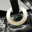 CELINE Shoulder Bag Enamel Black Auth ar12829-20