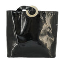 CELINE Shoulder Bag Enamel Black Auth ar12829-13