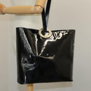 CELINE Shoulder Bag Enamel Black Auth ar12829-26