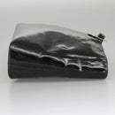 CELINE Shoulder Bag Enamel Black Auth ar12829-4