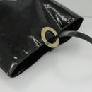 CELINE Shoulder Bag Enamel Black Auth ar12829-14