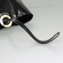 CELINE Shoulder Bag Enamel Black Auth ar12829-7