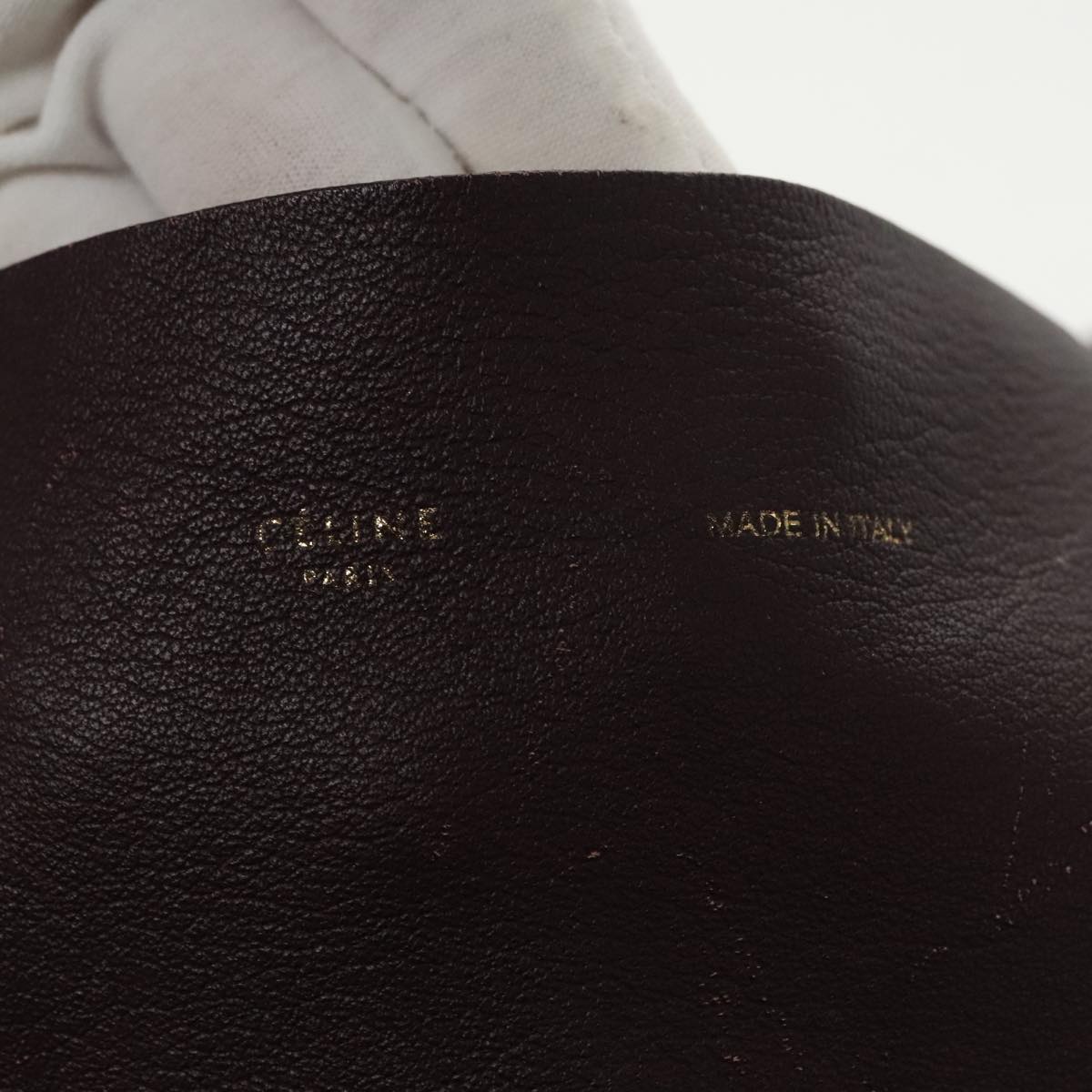 CELINE Cava Horizontal Tote Bag Leather Brown Blue Auth ar12831