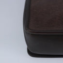 Salvatore Ferragamo Gancini Clutch Bag Leather Brown Auth ar12841-15