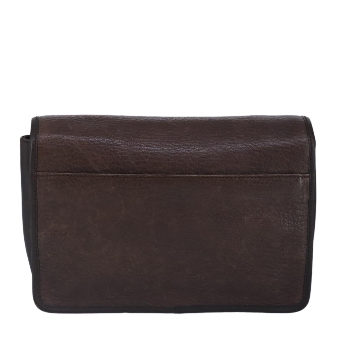 Salvatore Ferragamo Gancini Clutch Bag Leather Brown Auth ar12841 - 0