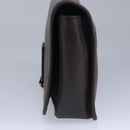 Salvatore Ferragamo Gancini Clutch Bag Leather Brown Auth ar12841-4