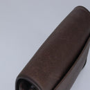 Salvatore Ferragamo Gancini Clutch Bag Leather Brown Auth ar12841-5