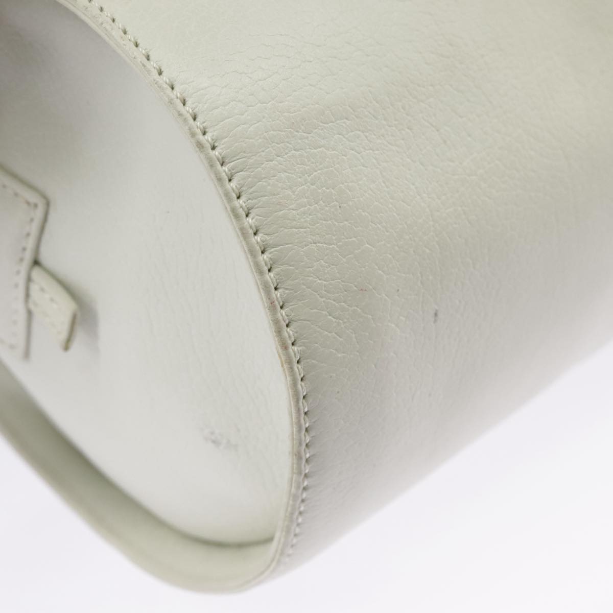 LOEWE Shoulder Bag Leather White Auth ar12842