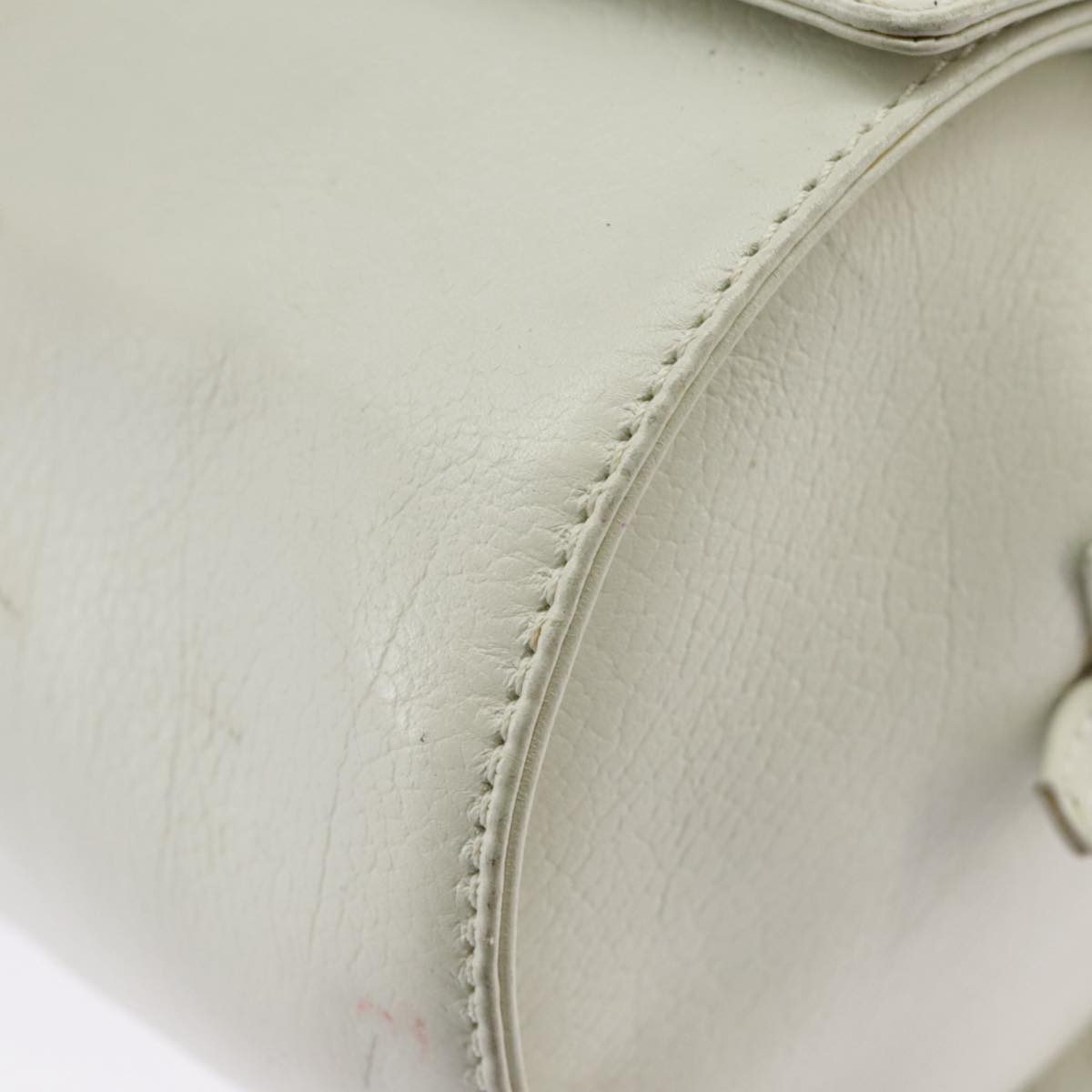 LOEWE Shoulder Bag Leather White Auth ar12842