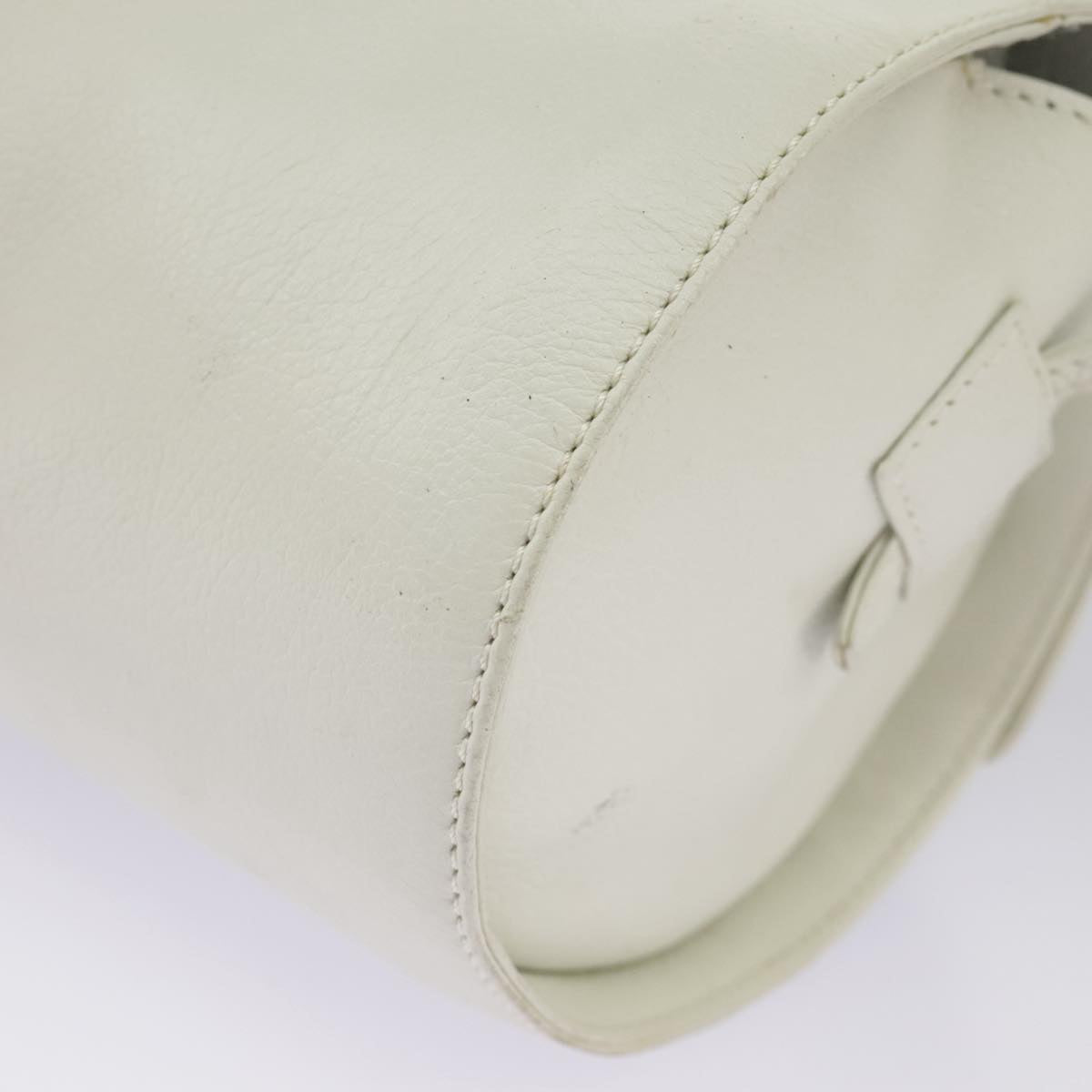 LOEWE Shoulder Bag Leather White Auth ar12842