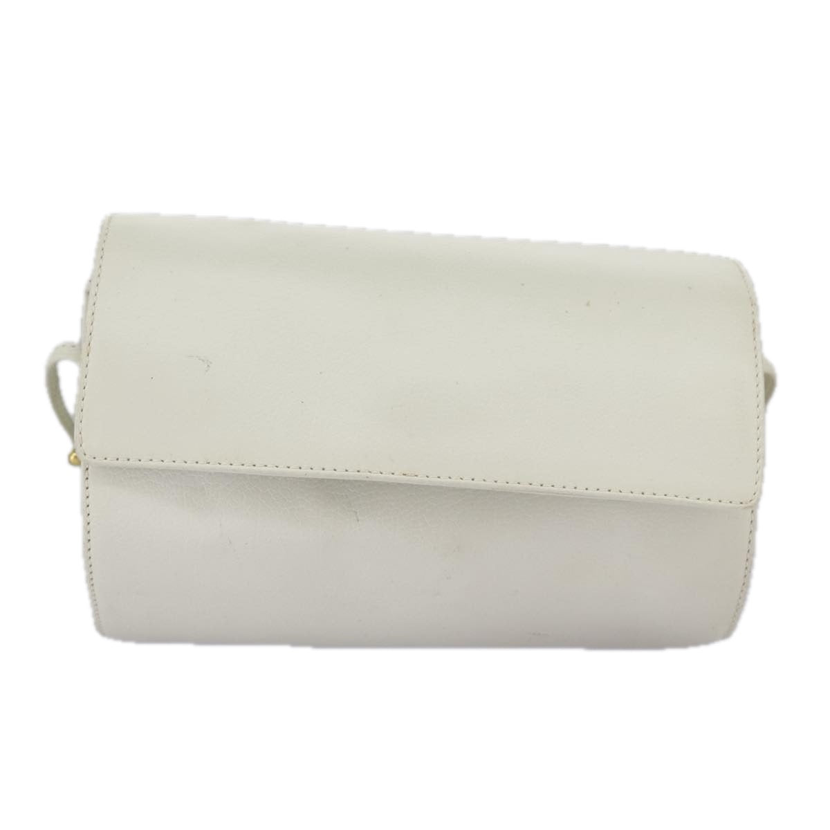 LOEWE Shoulder Bag Leather White Auth ar12842