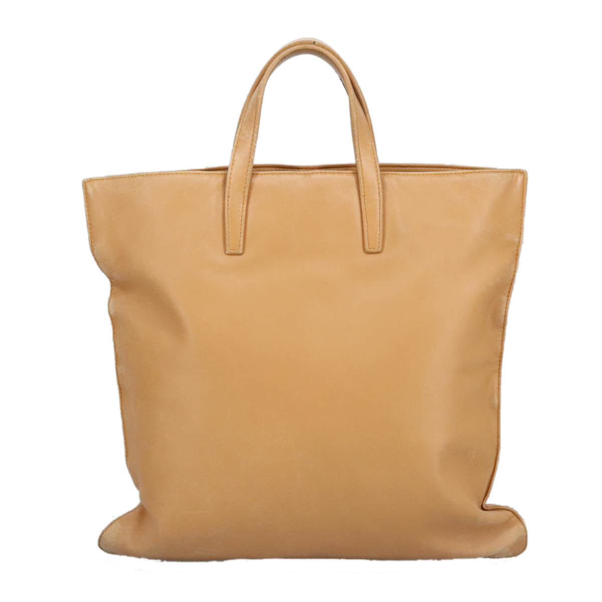 LOEWE Anagram Tote Bag Leather Beige Gold Auth ar12843 - 0