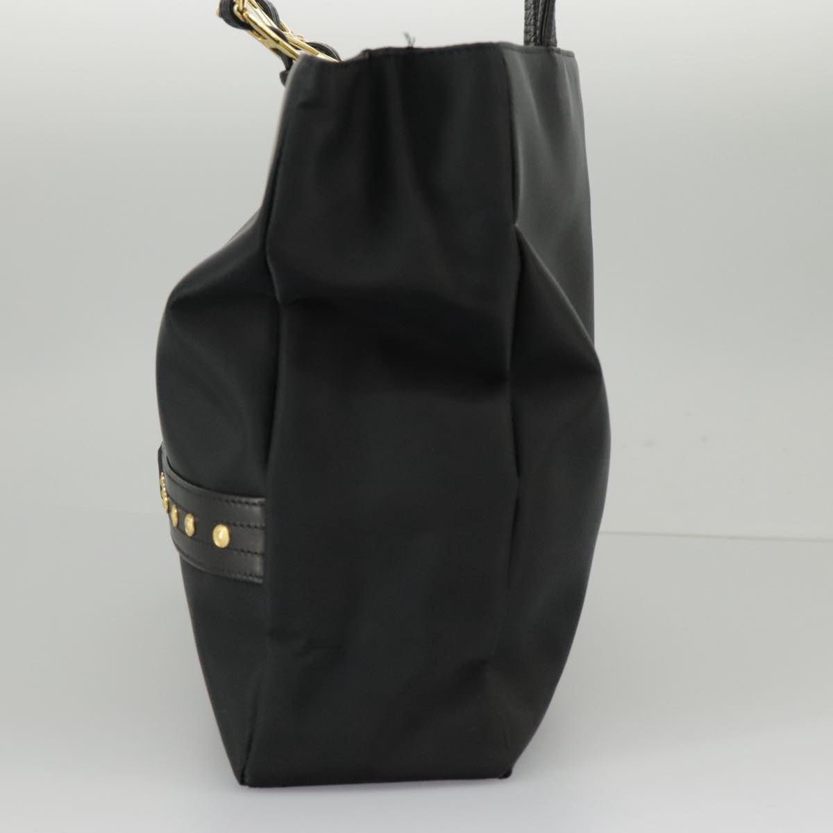 Gianni Versace Tote Bag Nylon Black Auth ar12845