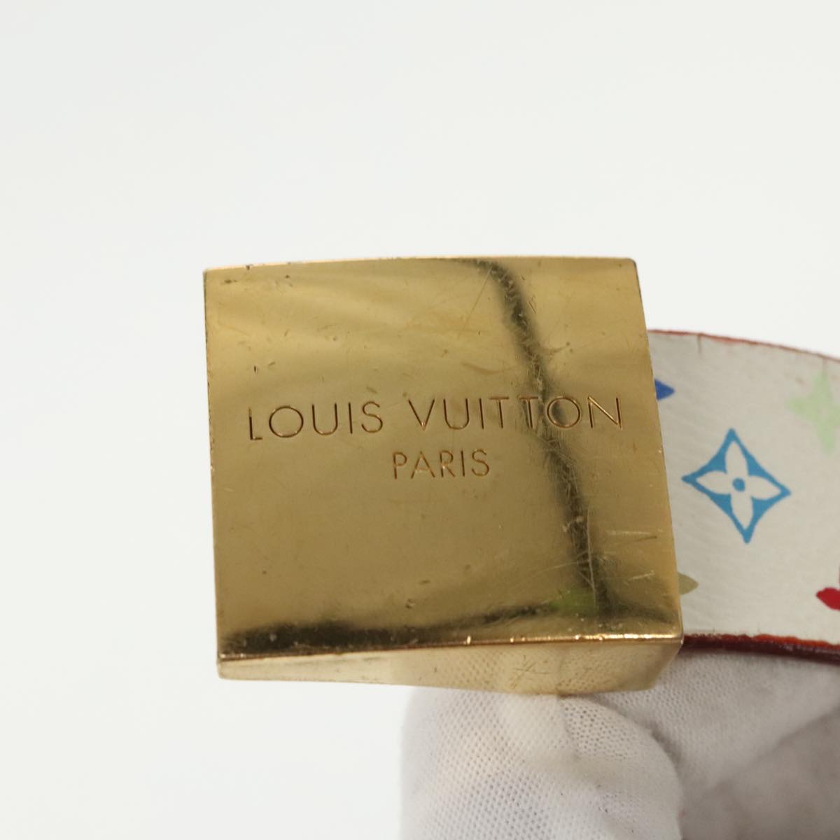 LOUIS VUITTON Multicolor Vernis Empreinte Belt Wallet 3Set White LV Auth ar12856