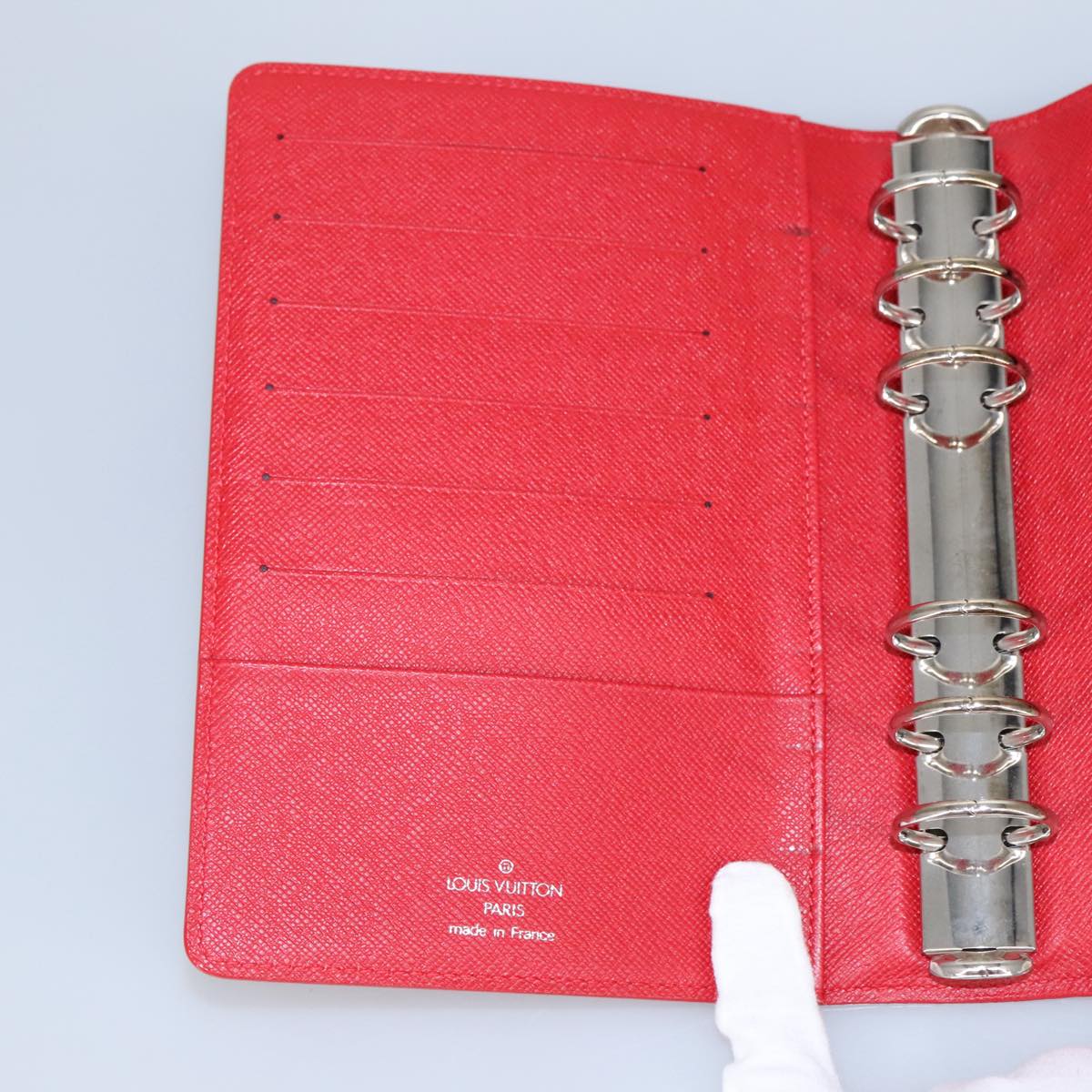 LOUIS VUITTON Epi Agenda MM Day Planner Cover Red R20047 LV Auth ar12860