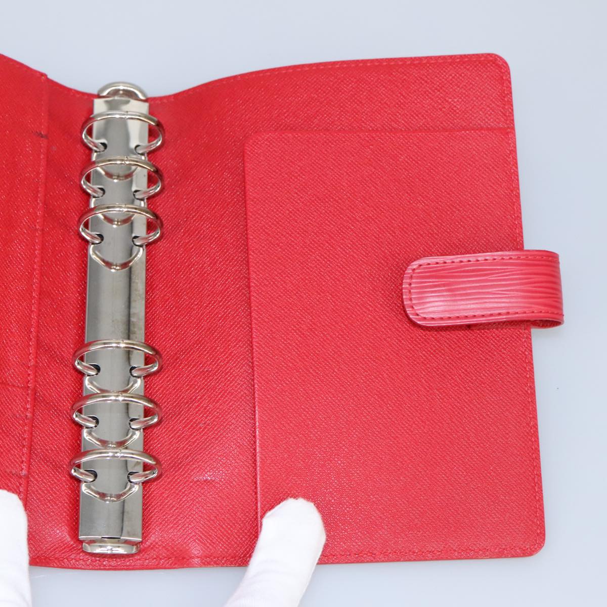 LOUIS VUITTON Epi Agenda MM Day Planner Cover Red R20047 LV Auth ar12860