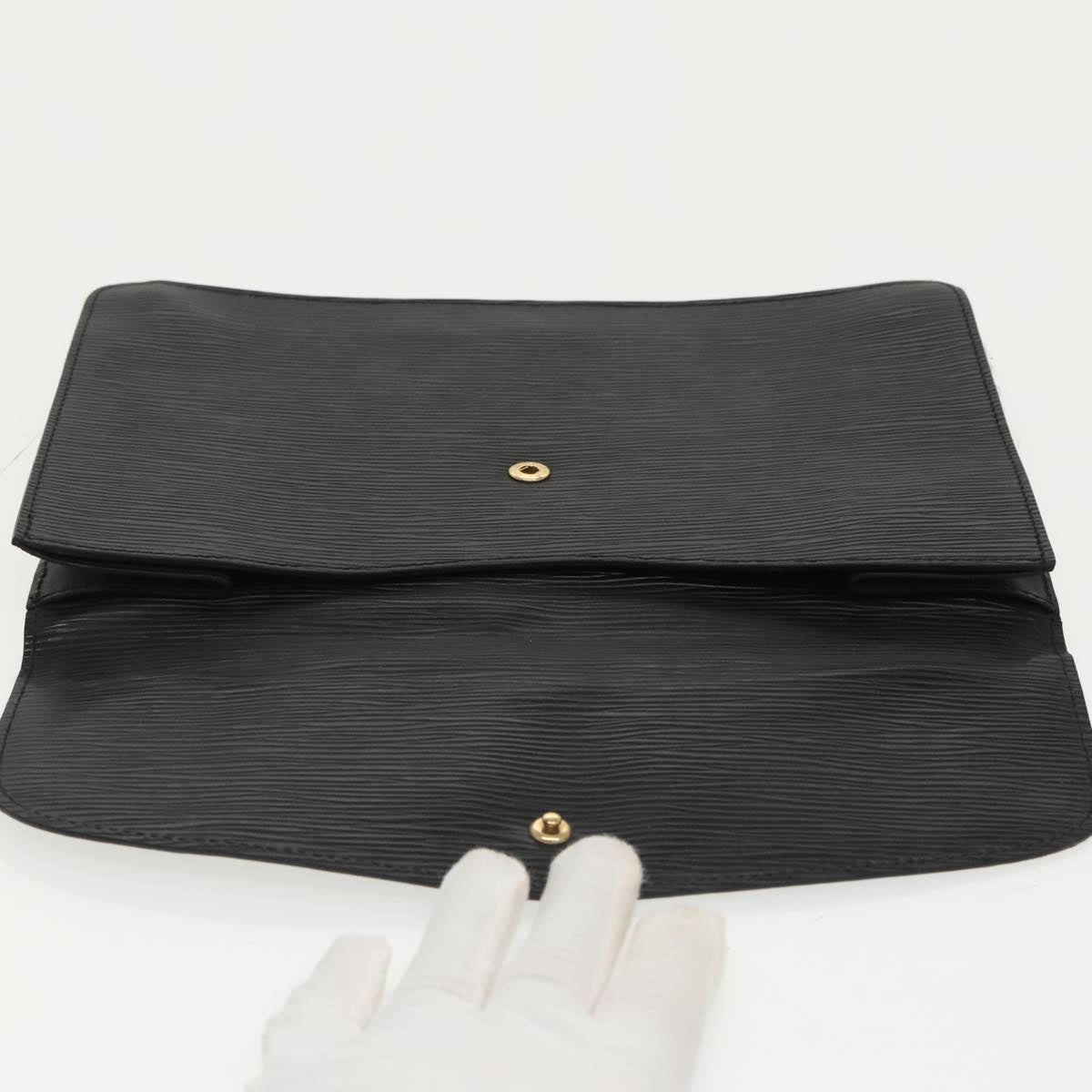 LOUIS VUITTON Epi Montaigne 27 Clutch Bag Black M52652 LV Auth ar12863