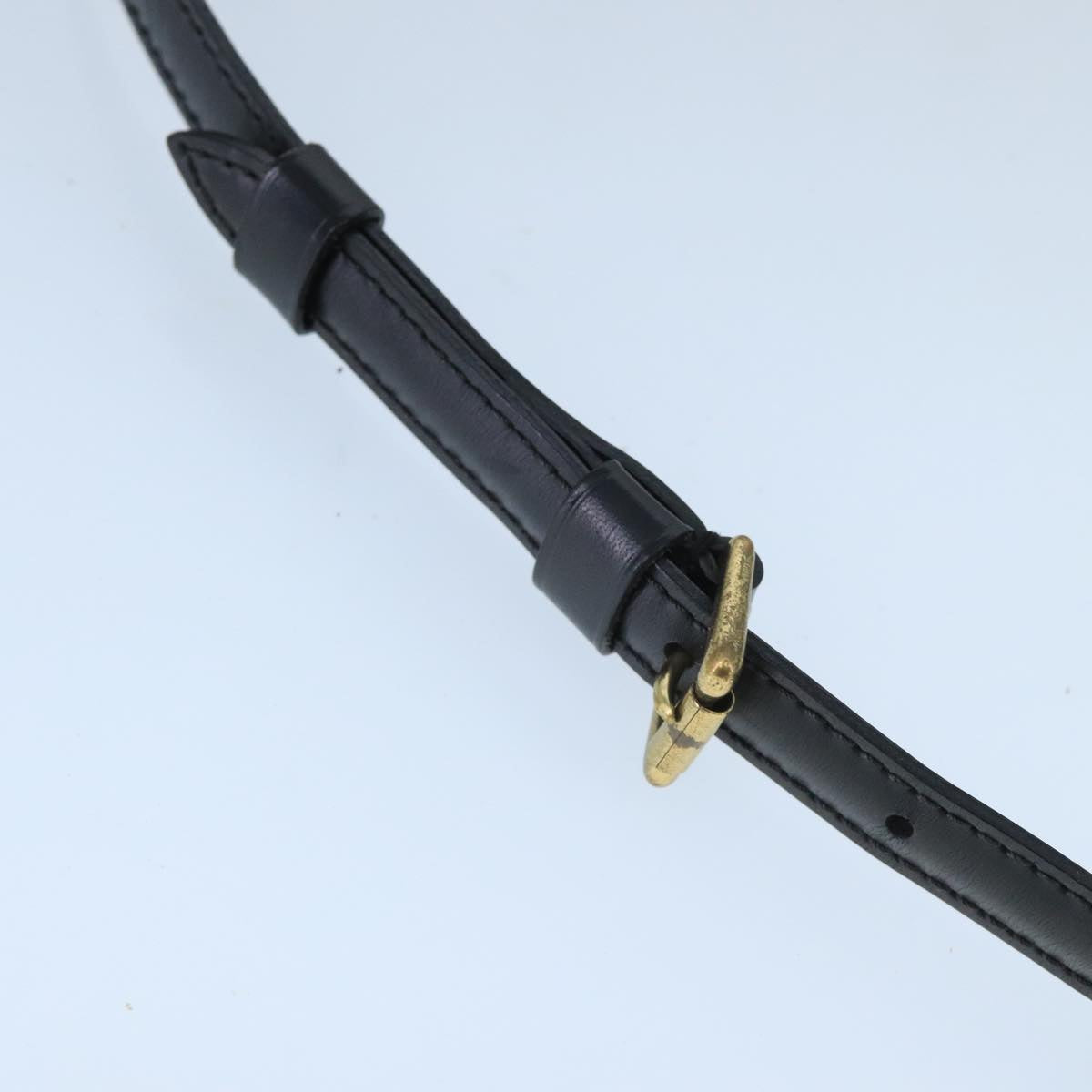 LOUIS VUITTON Adjustable Shoulder Strap Leather 37""-47.2"" Black Auth ar12879