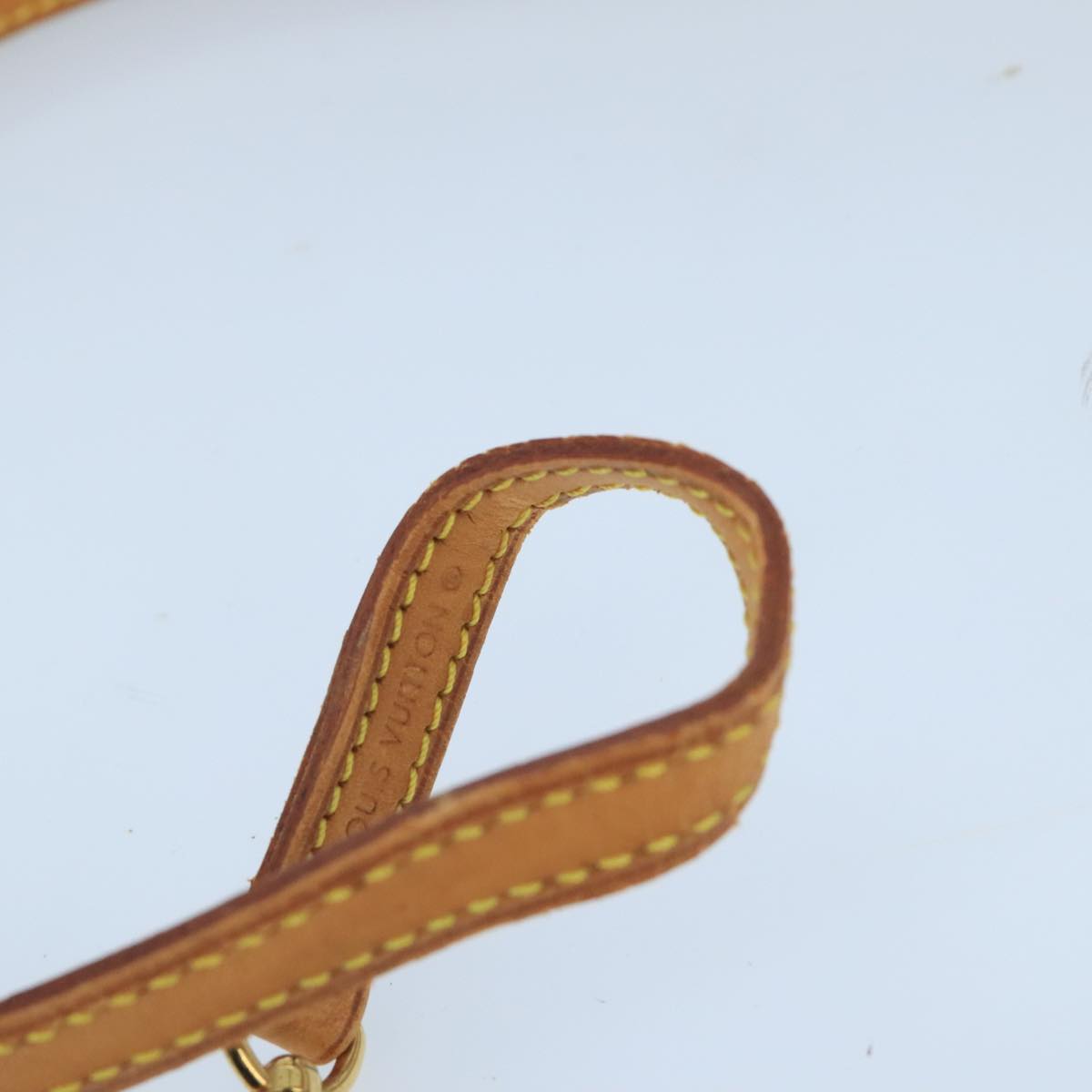 LOUIS VUITTON Shoulder Strap Leather 46.9"" Beige LV Auth ar12885