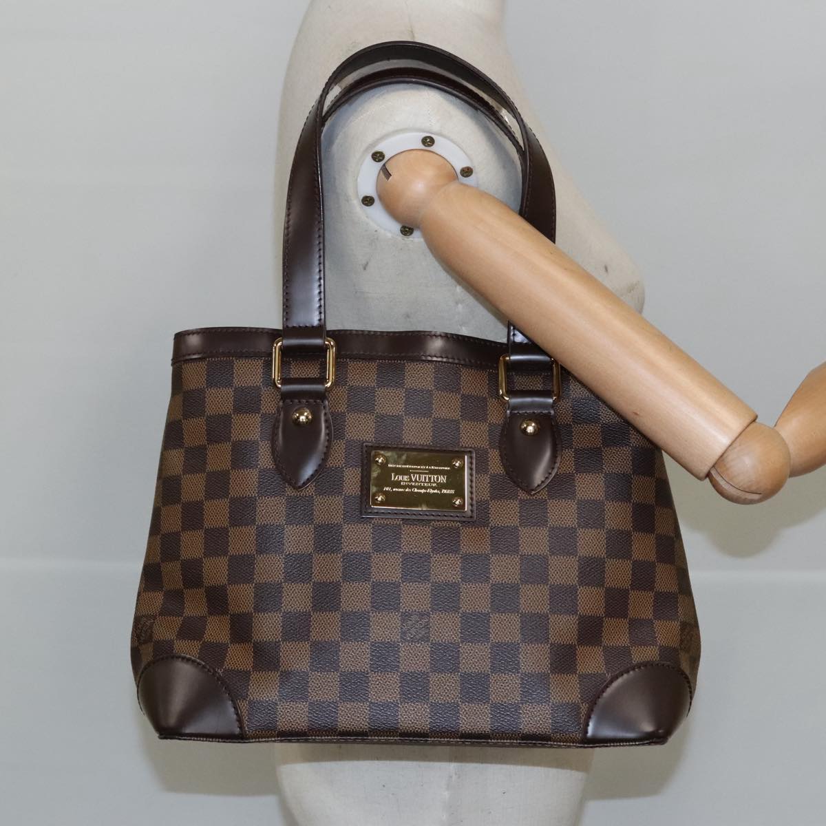 LOUIS VUITTON Damier Ebene Hampstead PM Tote Bag N51205 LV Auth ar12896A