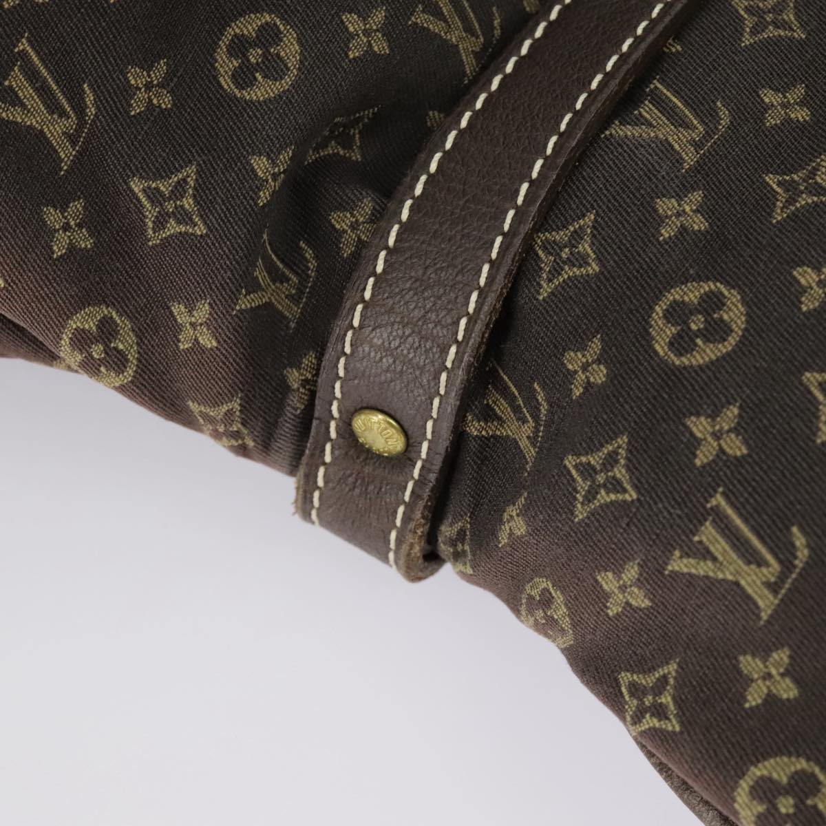 LOUIS VUITTON Monogram Mini Lin Saumur PM Bag Brown Ebene M95227 LV Auth ar12898