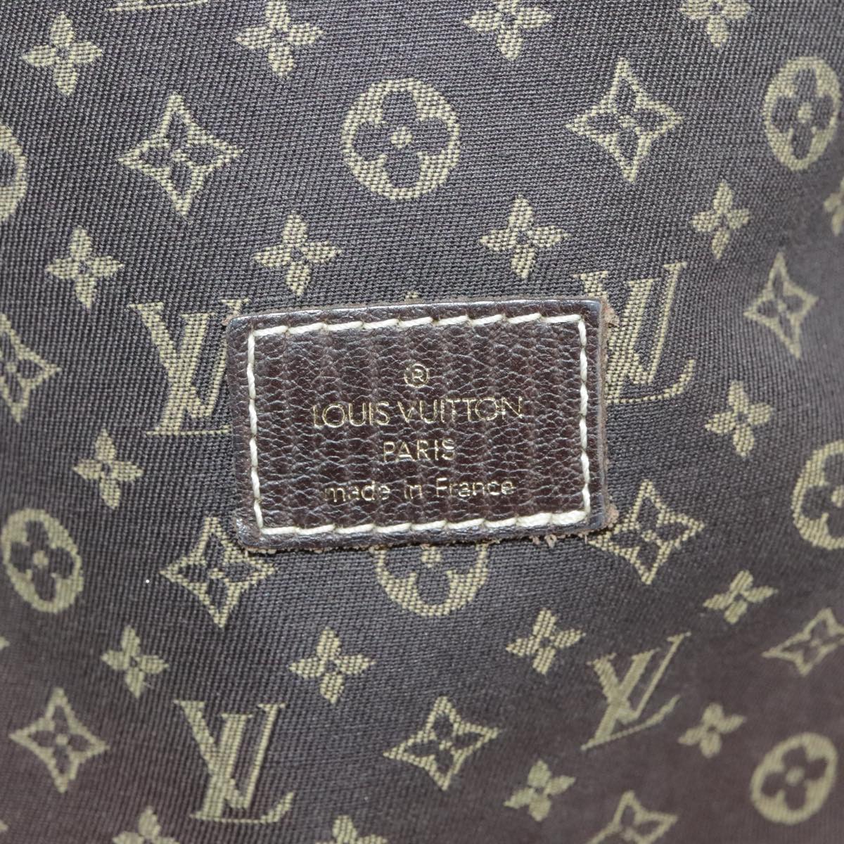 LOUIS VUITTON Monogram Mini Lin Saumur PM Bag Brown Ebene M95227 LV Auth ar12898