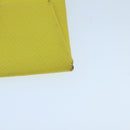HERMES Bastia Coin Purse Leather Yellow Silver Auth ar12907-15